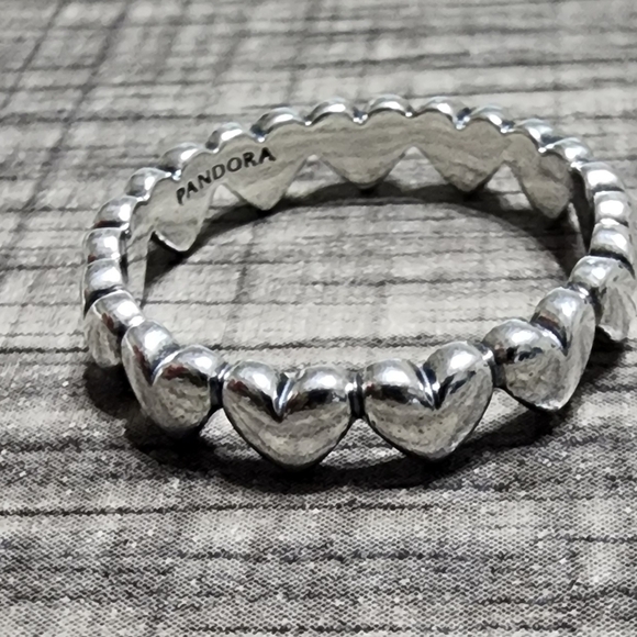 Pandora Row of Hearts Ring - Picture 5 of 10